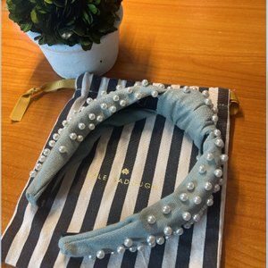 Lele Sadoughi Dove Grey Woven Pearl Headband